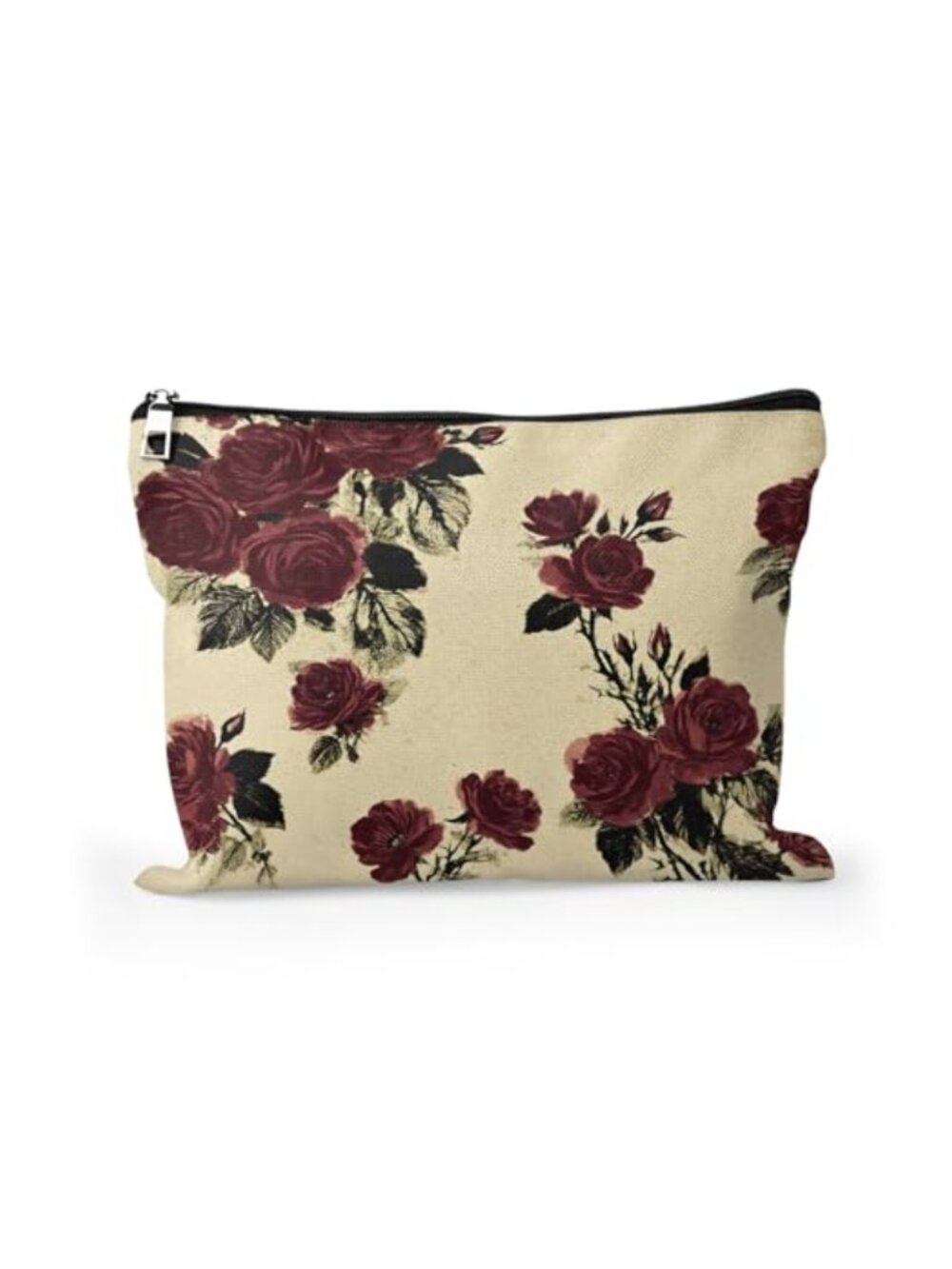 Linen Makeup Bag Cosmetic Pouch Vintage Travel Organizer Large